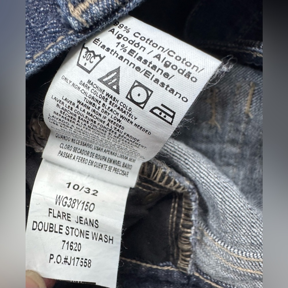 Calvin Klein Double Stone Wash Flare Jeans Women’s Size 10 - Picture 10 of 11